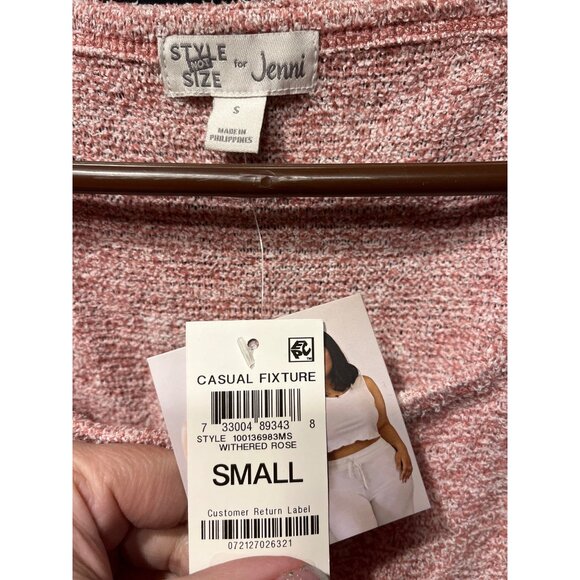 Jenni Intimates Style Not Size Fuzzy Knit Tank Withered Rose S - Picture 2 of 3